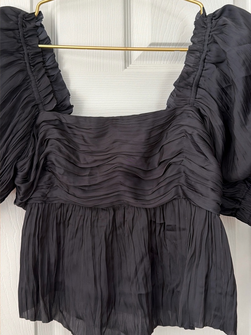 Frame Black Puff Sleeve Top